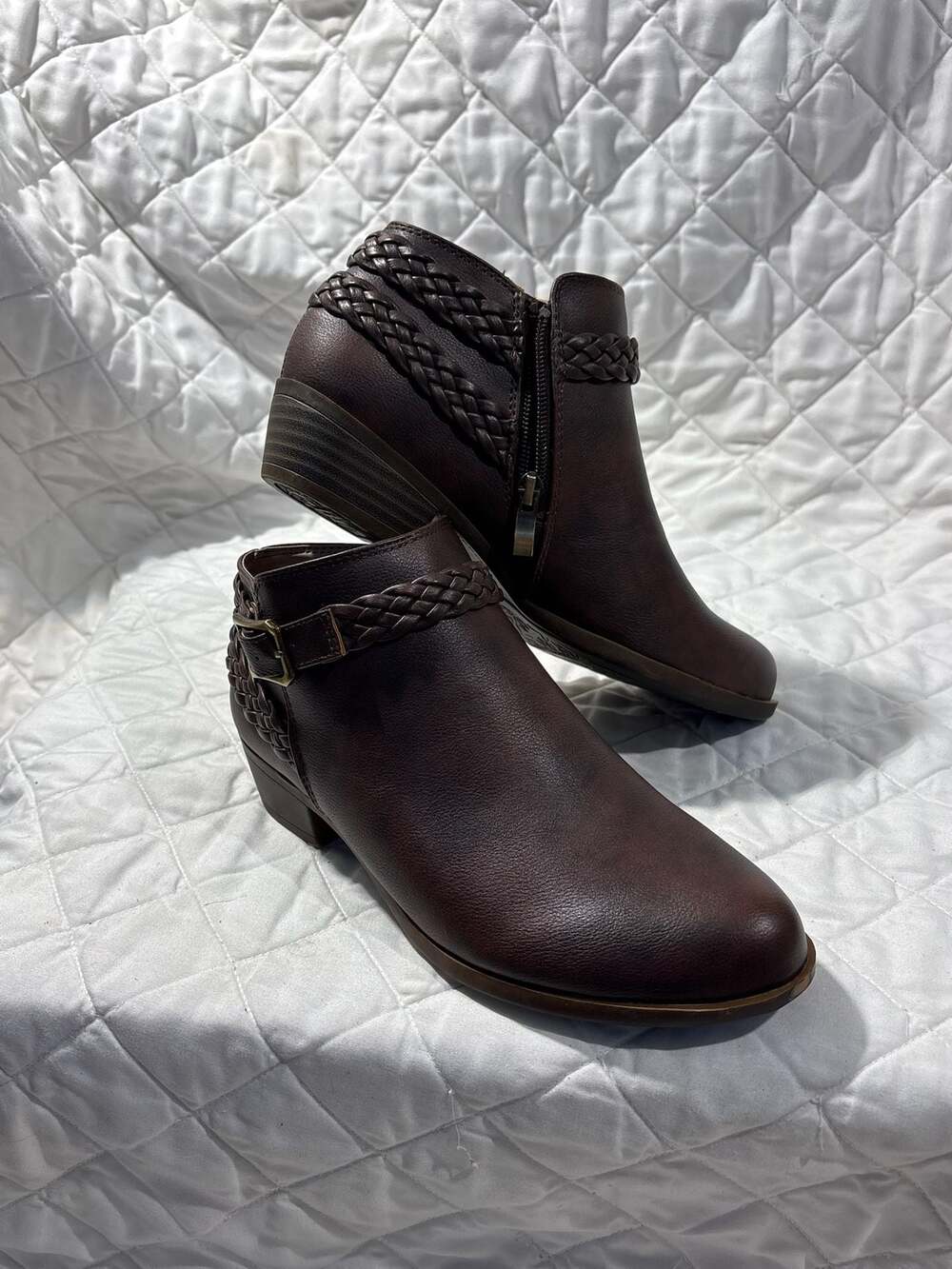 LifeStride Adriana Ankle Booties with Braided Strap and Buckle Detail
